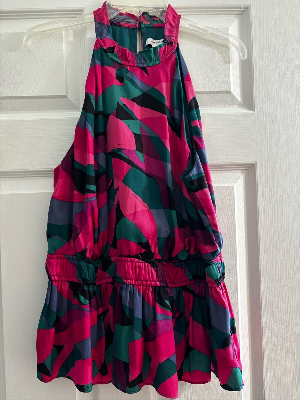 Nine West Women’s Pink, Teal & Purple Halter Dress